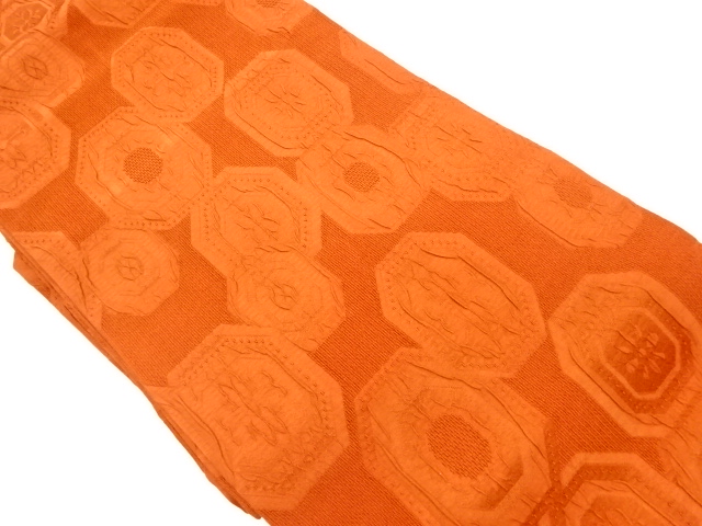 JAPANESE KIMONO / VINTAGE NAGOYA OBI / MATELASSE / WOVEN ABSTRACT